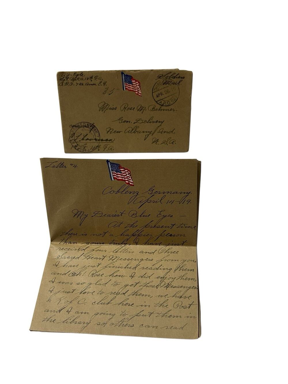 Antique Postal History WWI w/Original Love Letter Included Romantic Letter 1919